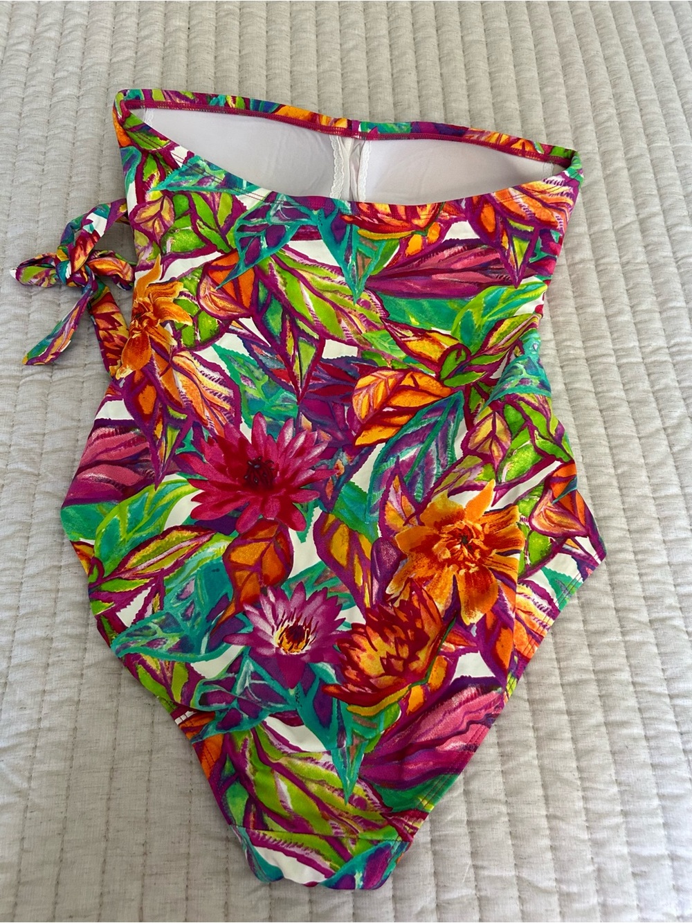 Ralph Lauren Multi Color Tropical Halter One-Piece Swimsuit - Picture 3 of 11